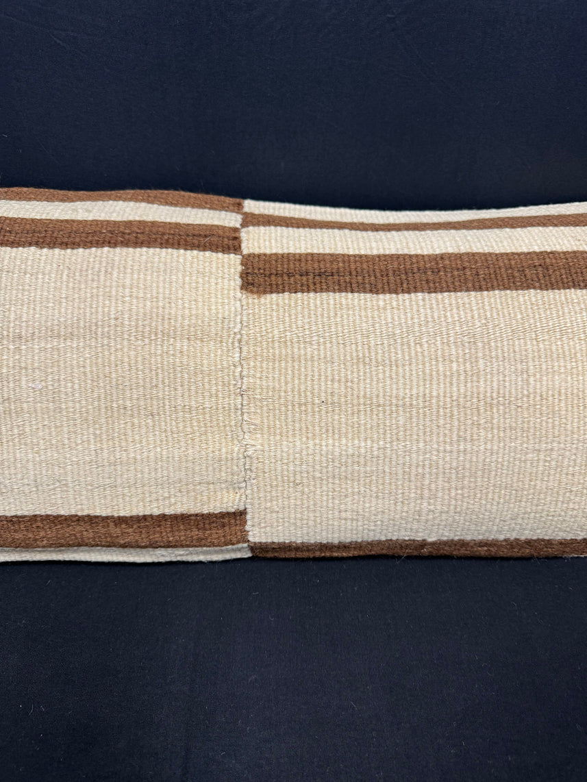 Turkish Hemp Pillow Cushion Natural Beige Brown Cushion Cover 14x45 #18027