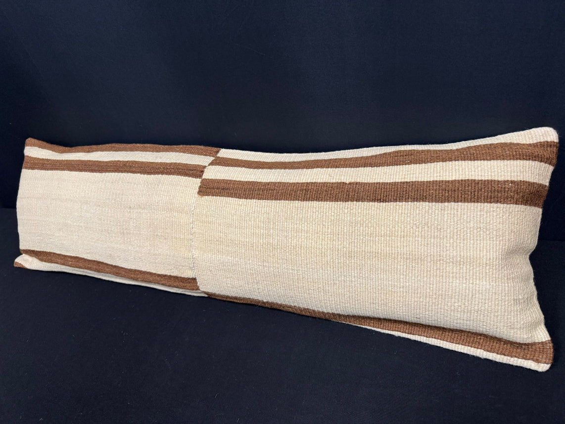 Turkish Hemp Pillow Cushion Natural Beige Brown Cushion Cover 14x45 #18027