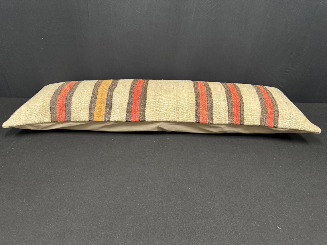 Turkish Hemp Pillow Cushion Natural Beige Brown Cushion Cover 14x45 #18002