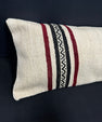 Turkish Hemp Pillow Cushion Natural Beige Black Cushion Cover 14x45 #18066