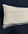 Turkish Hemp Pillow Cushion Natural Beige Black Cushion Cover 14x45 #18059
