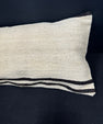 Turkish Hemp Pillow Cushion Natural Beige Black Cushion Cover 14x45 #18059