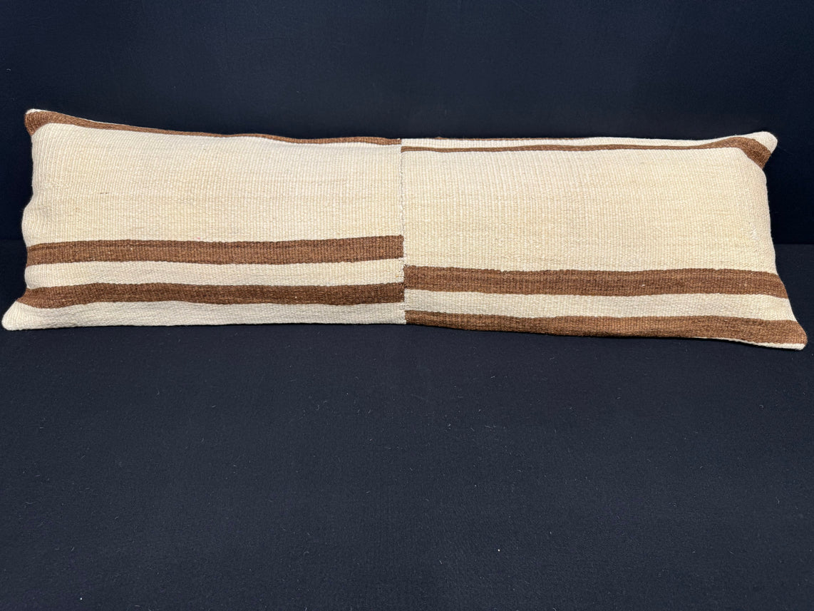 Turkish Hemp Pillow Cushion Natural Beige Brown Cushion Cover 14x45 #18053