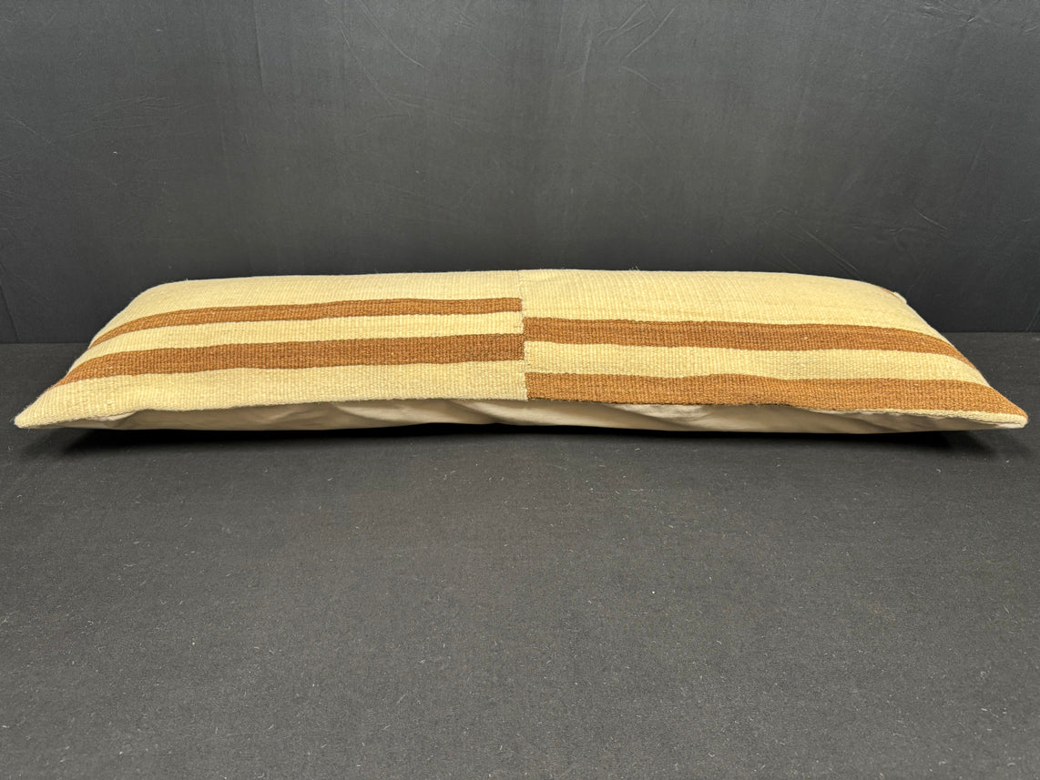 Turkish Hemp Pillow Cushion Natural Beige Brown Cushion Cover 14x45 #18053