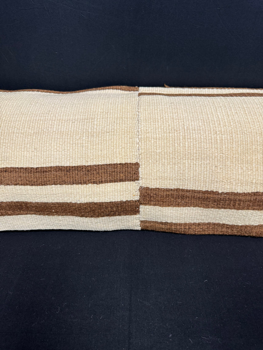 Turkish Hemp Pillow Cushion Natural Beige Brown Cushion Cover 14x45 #18053