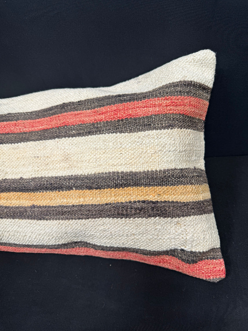 Turkish Hemp Pillow Cushion Natural Beige Brown Cushion Cover 14x45 #18028