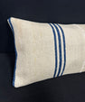 Turkish Hemp Pillow Cushion Natural Beige Blue Cushion Cover 14x45 #18005