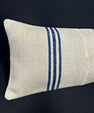 Turkish Hemp Pillow Cushion Natural Beige Blue Cushion Cover 14x45 #18008