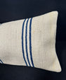 Turkish Hemp Pillow Cushion Natural Beige Blue Cushion Cover 14x45 #18008