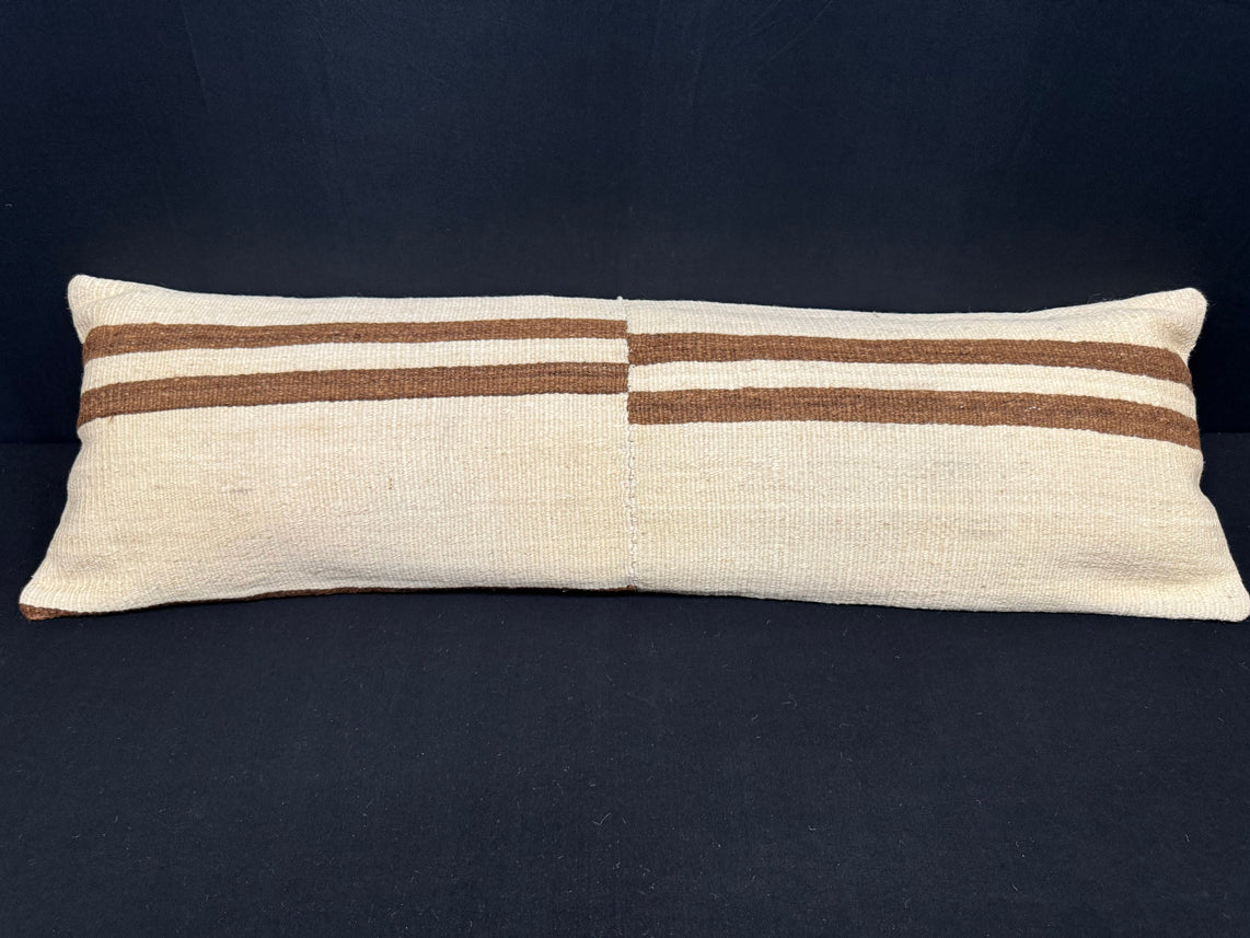 Turkish Hemp Pillow Cushion Natural Beige Brown Cushion Cover 14x45 #18029