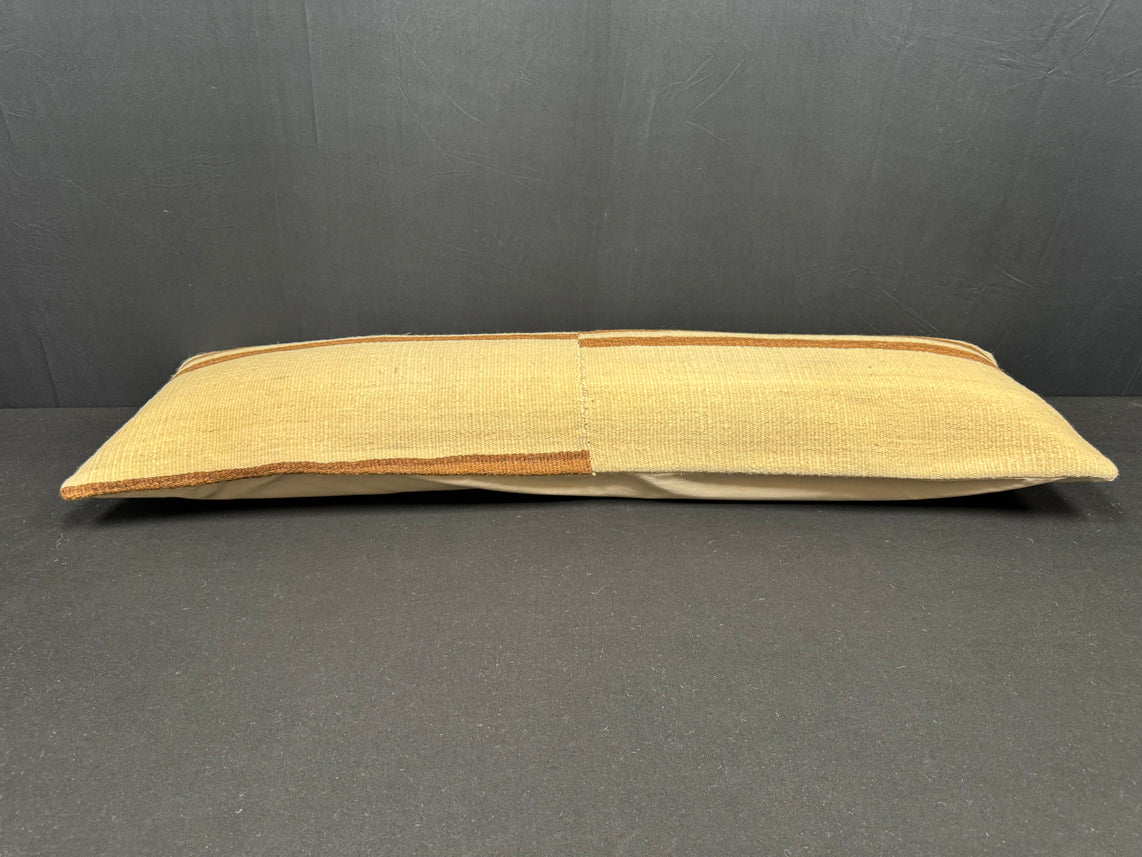 Turkish Hemp Pillow Cushion Natural Beige Brown Cushion Cover 14x45 #18029