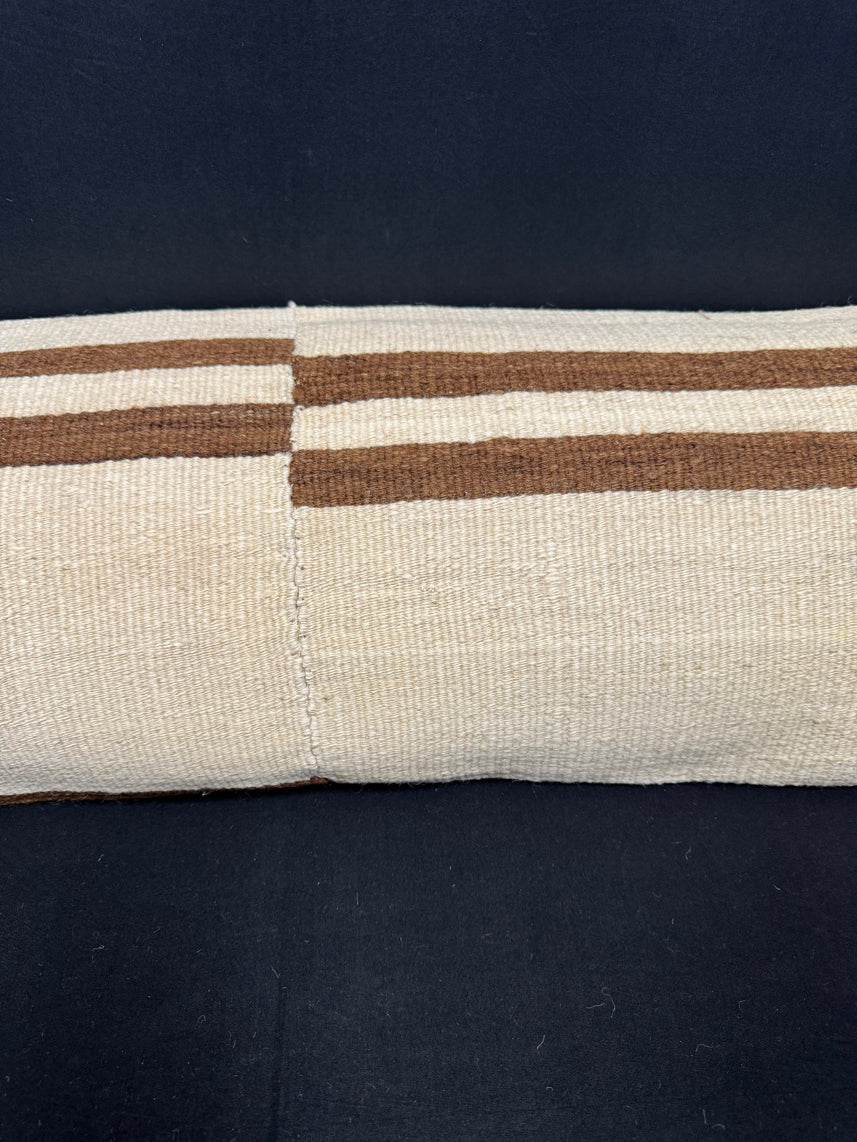 Turkish Hemp Pillow Cushion Natural Beige Brown Cushion Cover 14x45 #18029