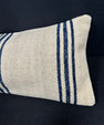 Turkish Hemp Pillow Cushion Natural Beige Blue Cushion Cover 14x45 #18012