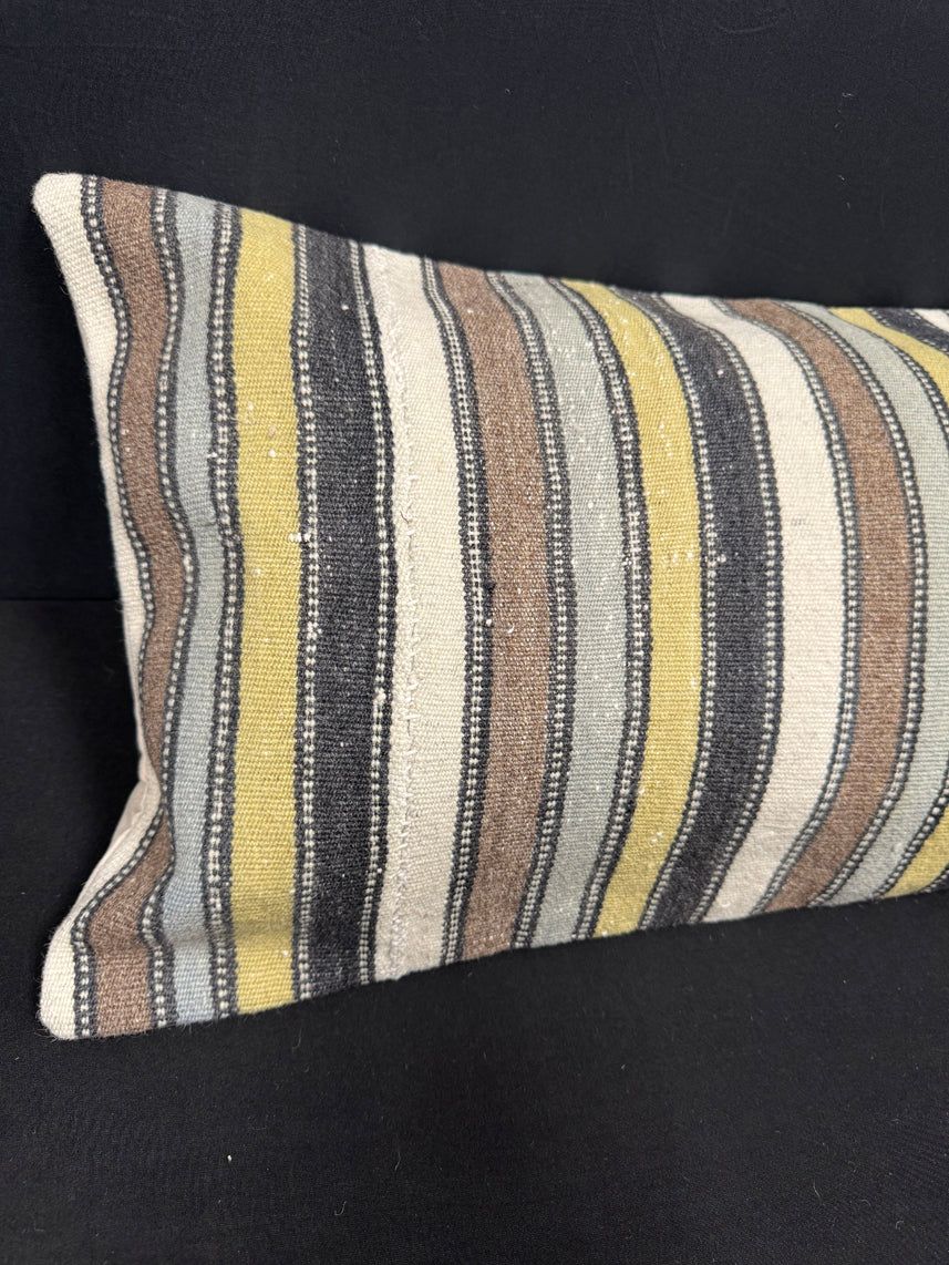 Turkish Hemp Pillow Cushion Natural Beige Brown Cushion Cover 14x45 #18032
