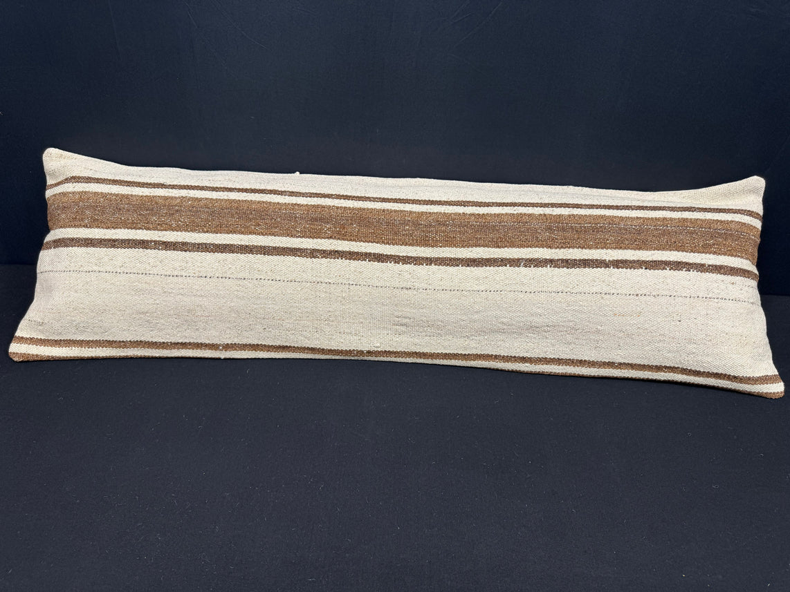 Turkish Hemp Pillow Cushion Natural Beige Brown Cushion Cover 14x45 #18036
