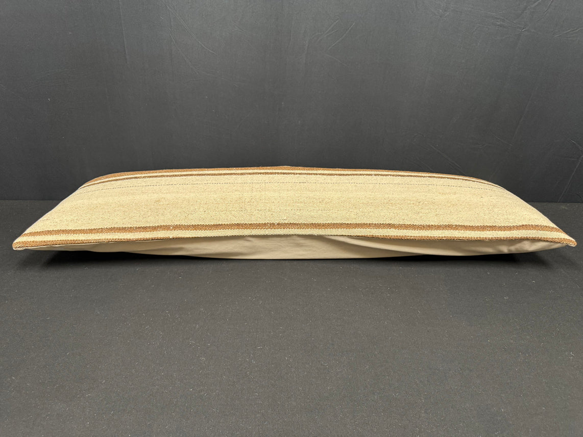 Turkish Hemp Pillow Cushion Natural Beige Brown Cushion Cover 14x45 #18036