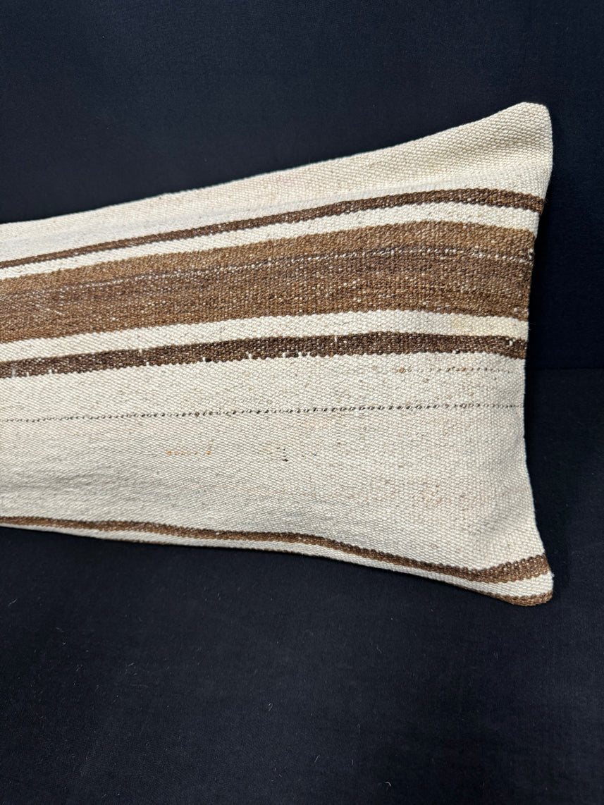 Turkish Hemp Pillow Cushion Natural Beige Brown Cushion Cover 14x45 #18036