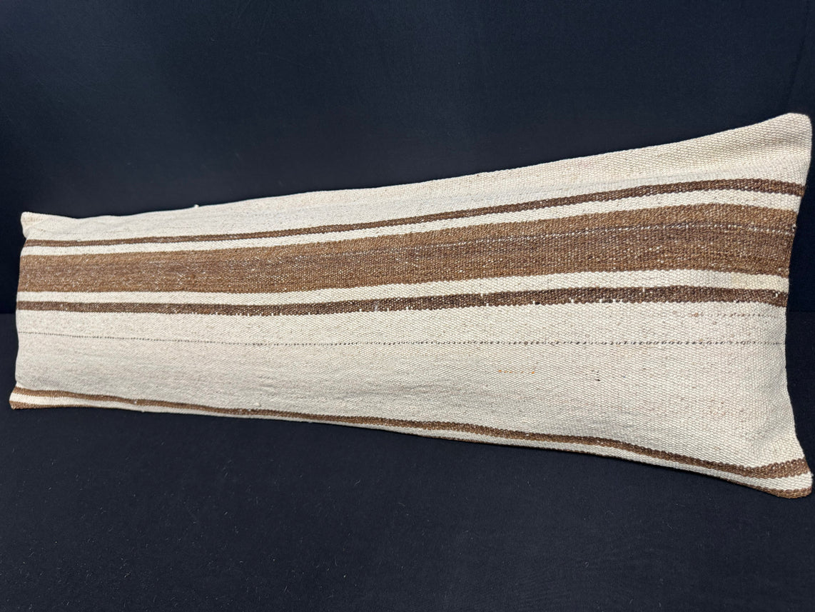 Turkish Hemp Pillow Cushion Natural Beige Brown Cushion Cover 14x45 #18036