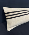 Turkish Hemp Pillow Cushion Natural Beige Black Cushion Cover 14x45 #18009