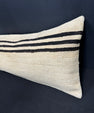 Turkish Hemp Pillow Cushion Natural Beige Black Cushion Cover 14x45 #18009