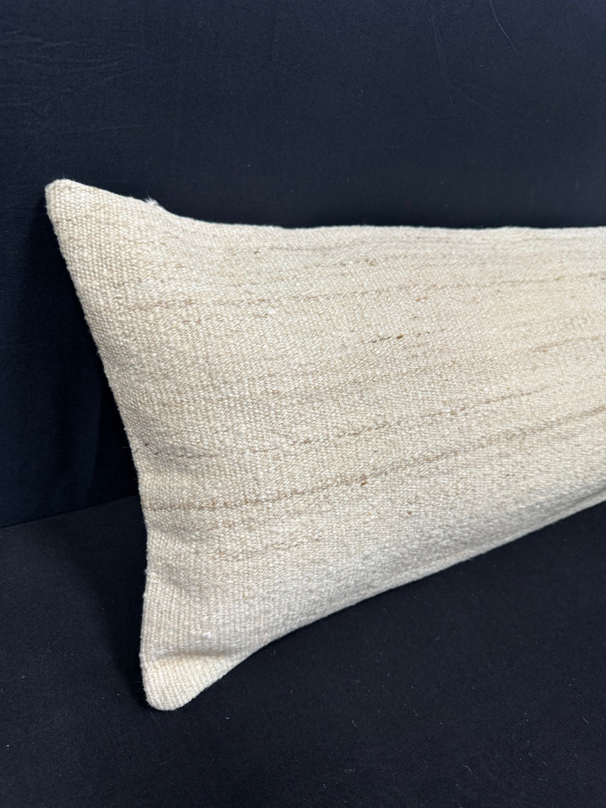 Turkish Hemp Pillow Cushion Natural Beige Cushion Cover 14x45 #18035