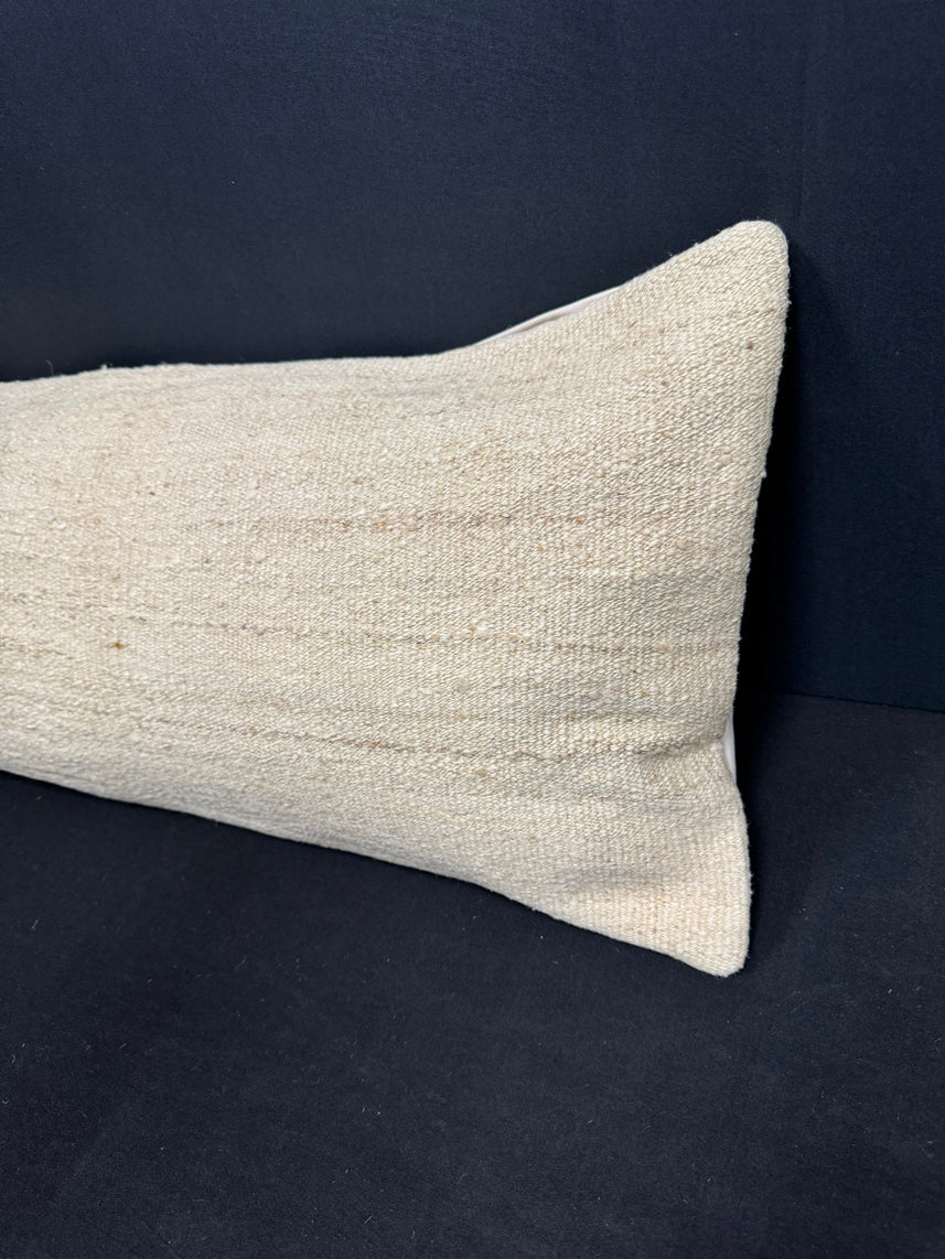 Turkish Hemp Pillow Cushion Natural Beige Cushion Cover 14x45 #18035