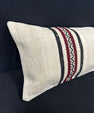 Turkish Hemp Pillow Cushion Natural Beige Black Cushion Cover 14x45 #18068