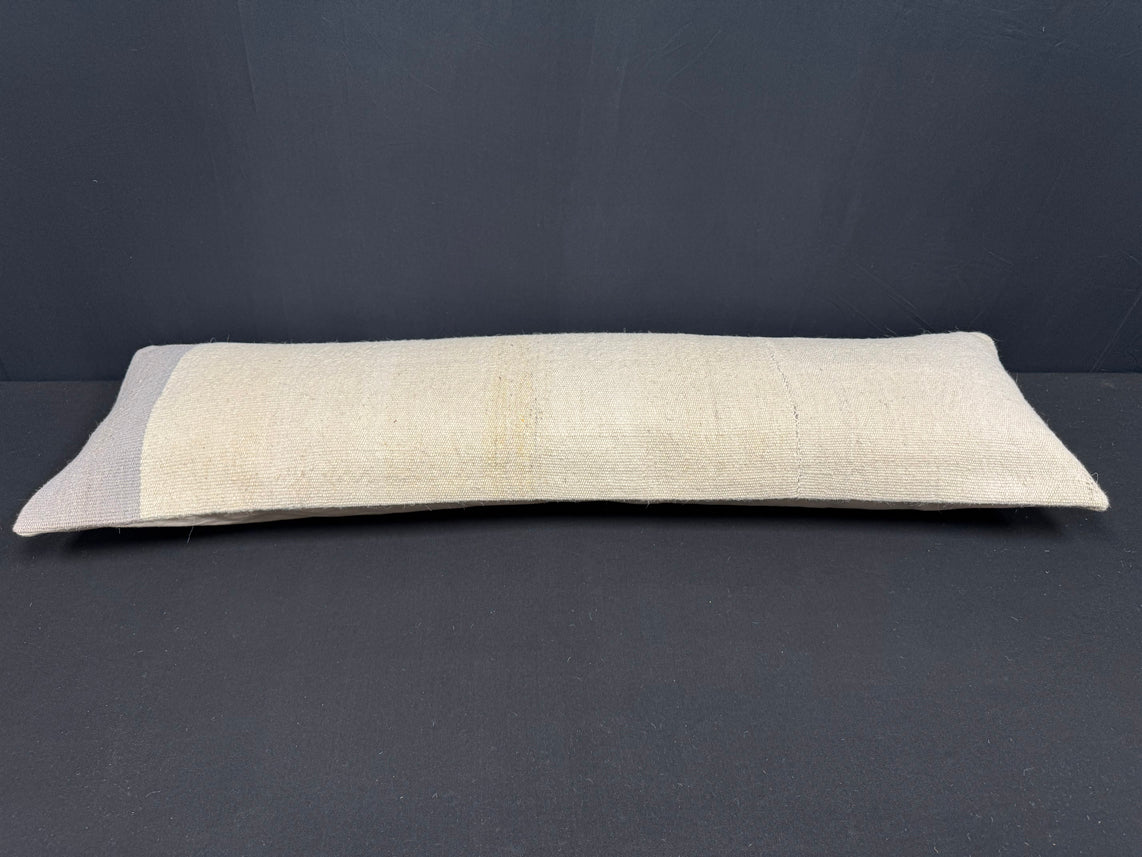 Turkish Hemp Pillow Cushion Natural Beige Sky Blue Cushion Cover 14x45 #18062