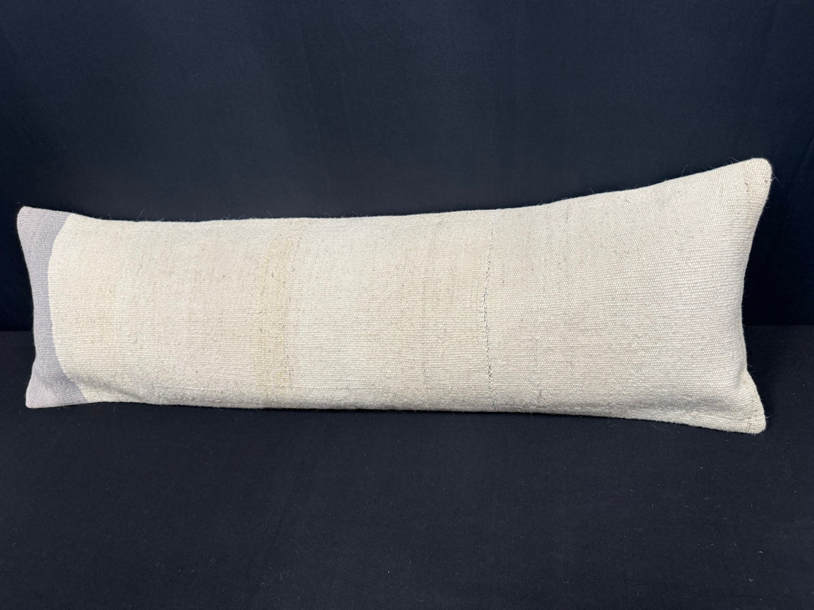 Turkish Hemp Pillow Cushion Natural Beige Sky Blue Cushion Cover 14x45 #18062