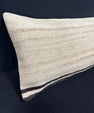 Turkish Hemp Pillow Cushion Natural Beige Black Cushion Cover 14x45 #18057