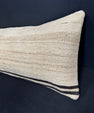 Turkish Hemp Pillow Cushion Natural Beige Black Cushion Cover 14x45 #18057