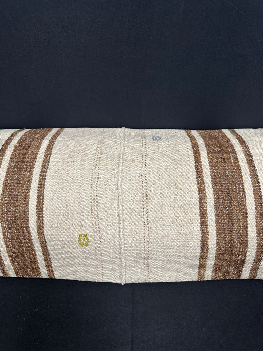 Turkish Hemp Pillow Cushion Natural Beige Brown Cushion Cover 14x45 #18052