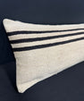 Turkish Hemp Pillow Cushion Natural Beige Black Cushion Cover 14x45 #18010