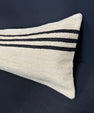 Turkish Hemp Pillow Cushion Natural Beige Black Cushion Cover 14x45 #18010