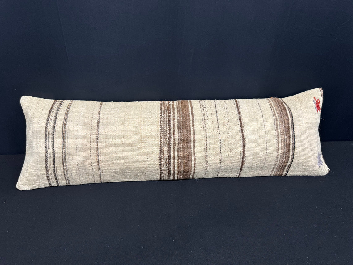 Turkish Hemp Pillow Cushion Natural Beige Brown Cushion Cover 14x45 #18016
