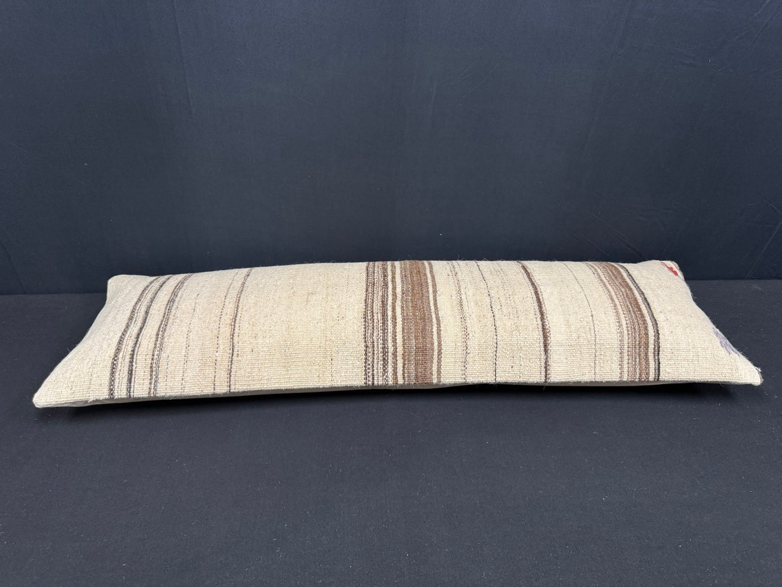 Turkish Hemp Pillow Cushion Natural Beige Brown Cushion Cover 14x45 #18016
