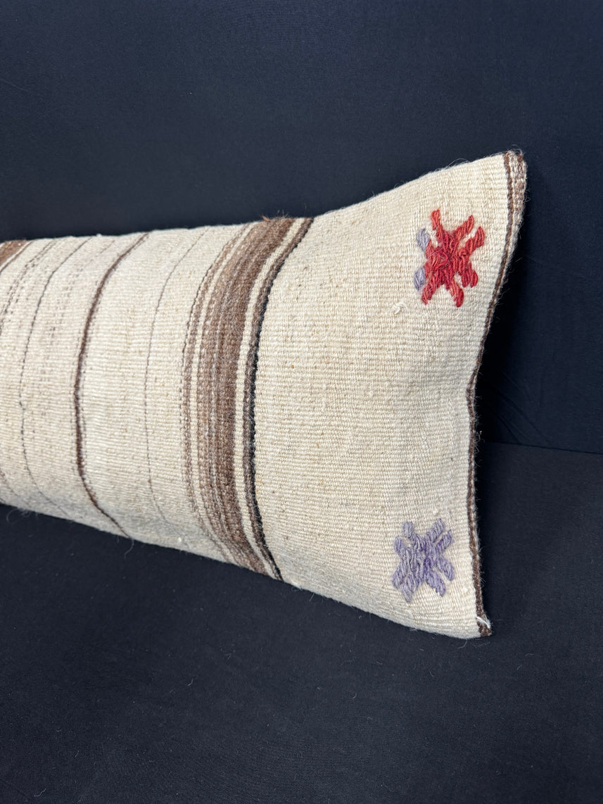 Turkish Hemp Pillow Cushion Natural Beige Brown Cushion Cover 14x45 #18016