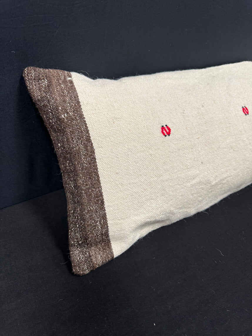 Turkish Hemp Pillow Cushion Natural Beige Brown Cushion Cover 14x45 #18011