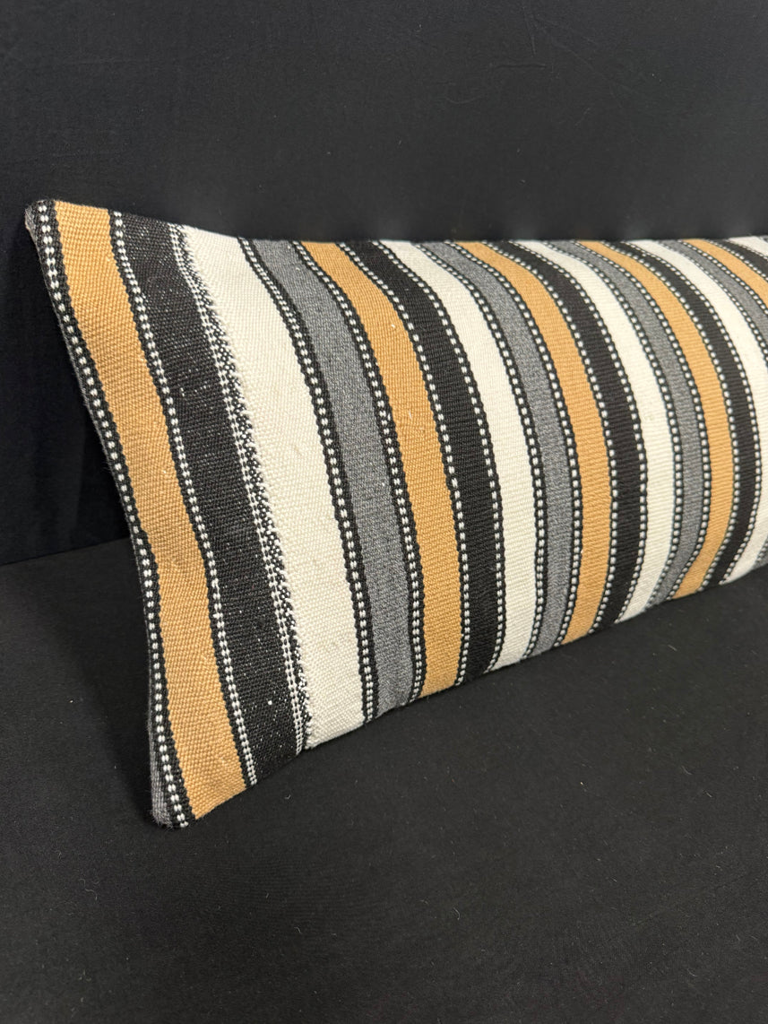 Turkish Hemp Pillow Cushion Natural Beige Brown Cushion Cover 14x45 #18022