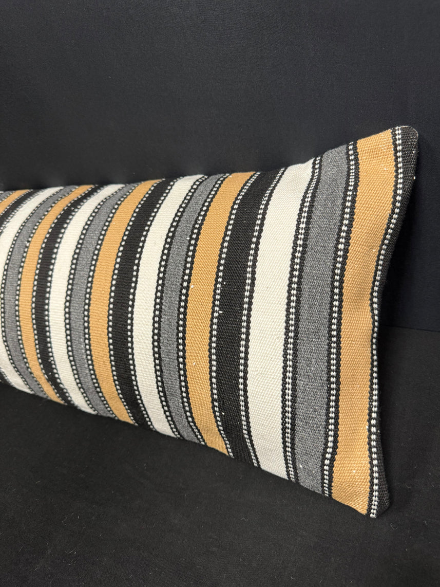 Turkish Hemp Pillow Cushion Natural Beige Brown Cushion Cover 14x45 #18022