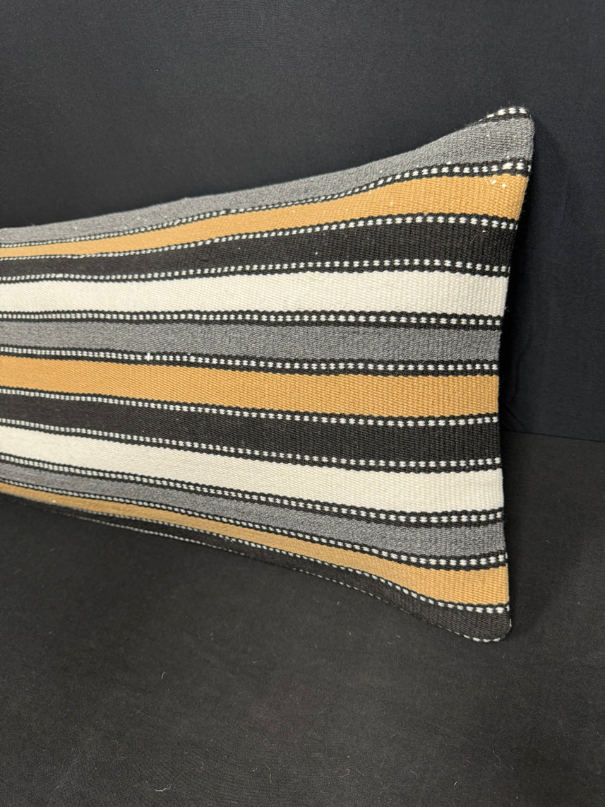 Turkish Hemp Pillow Cushion Natural Beige Brown Cushion Cover 14x45 #18038