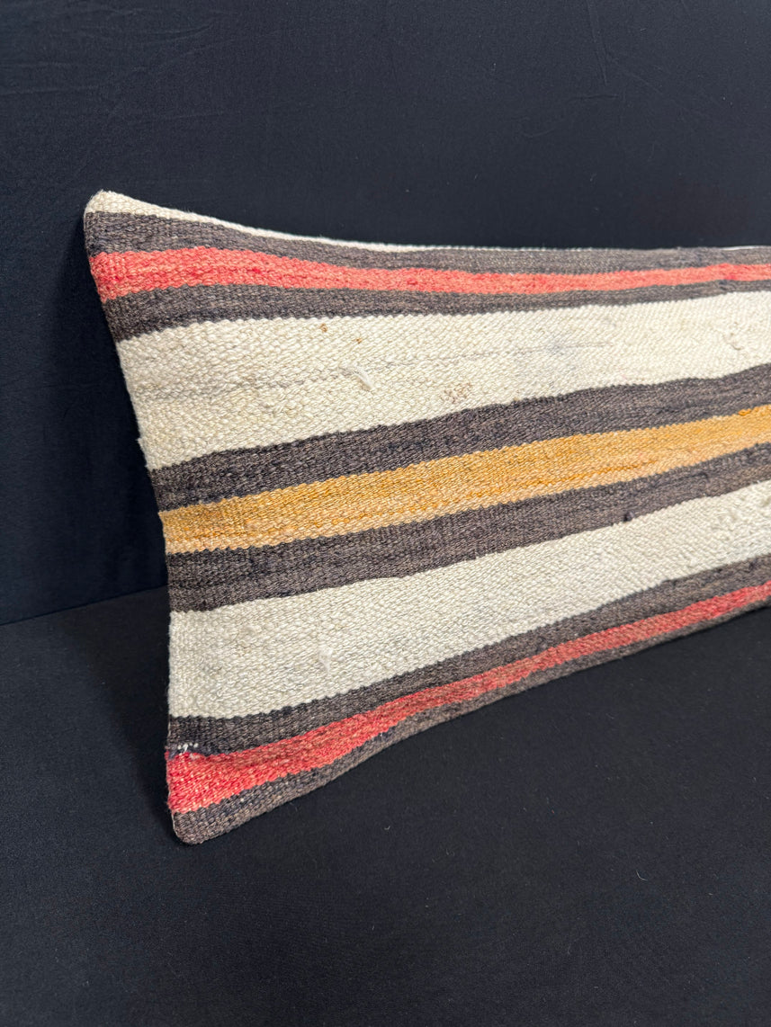 Turkish Hemp Pillow Cushion Natural Beige Brown Cushion Cover 14x45 #18067