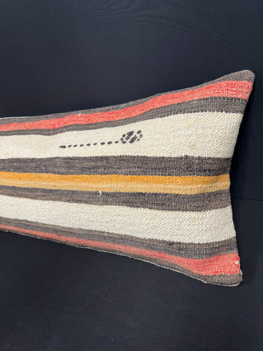 Turkish Hemp Pillow Cushion Natural Beige Brown Cushion Cover 14x45 #18067