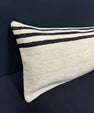 Turkish Hemp Pillow Cushion Natural Beige Black Cushion Cover 14x45 #18055