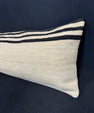 Turkish Hemp Pillow Cushion Natural Beige Black Cushion Cover 14x45 #18055