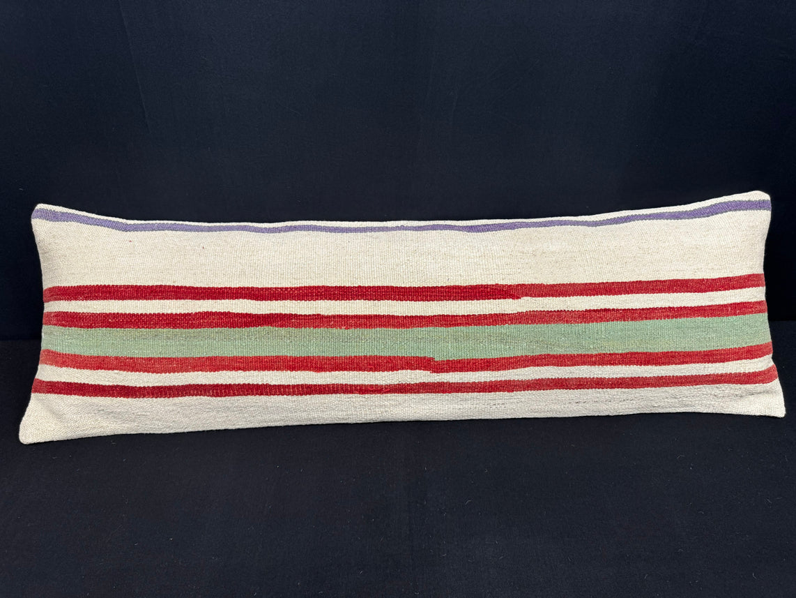 Turkish Hemp Pillow Cushion Natural Beige Red Cushion Cover 14x45 #18045