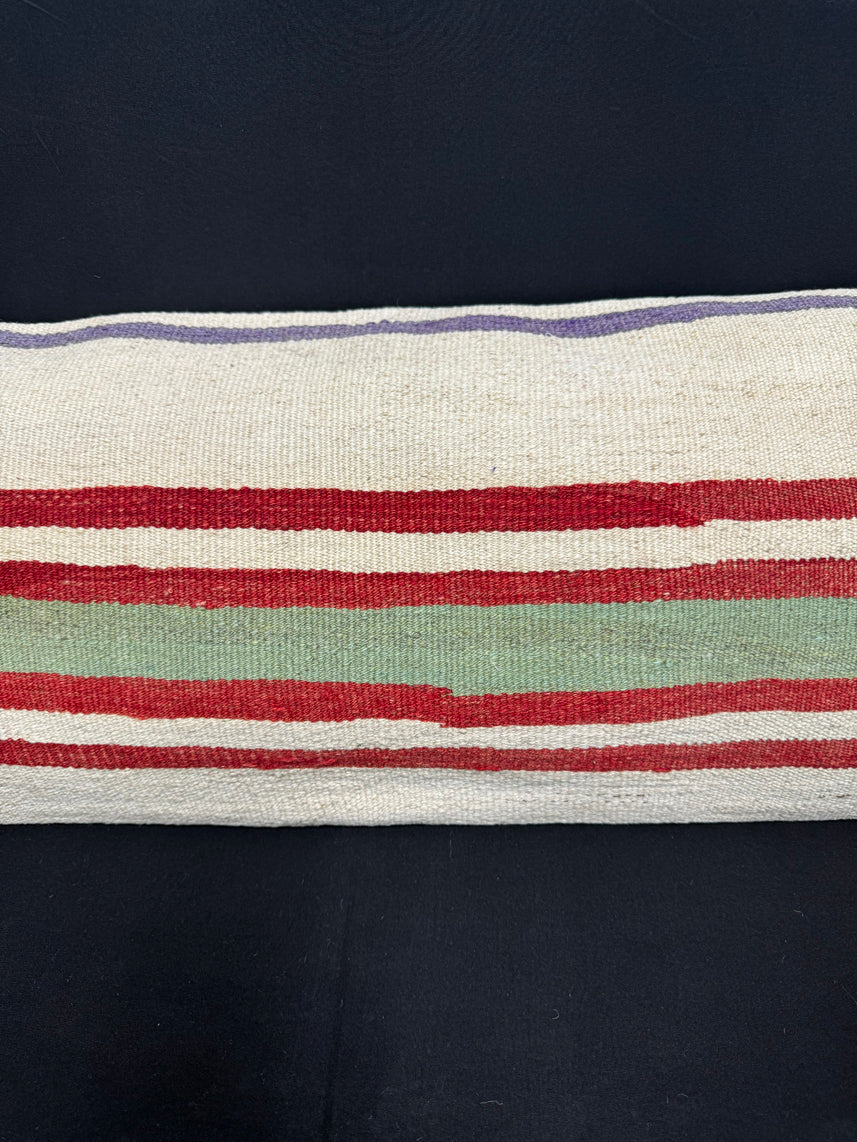 Turkish Hemp Pillow Cushion Natural Beige Red Cushion Cover 14x45 #18045