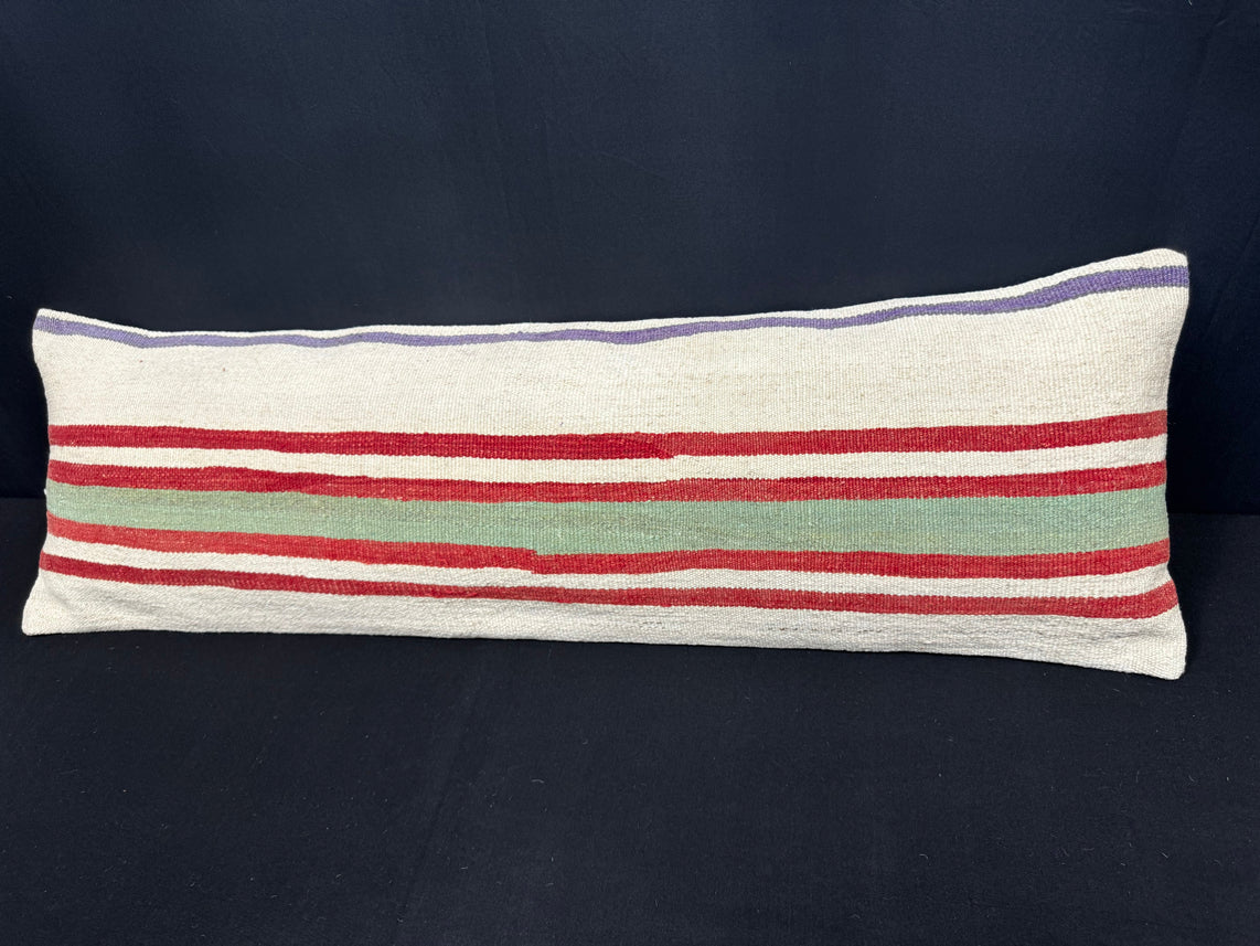 Turkish Hemp Pillow Cushion Natural Beige Red Cushion Cover 14x45 #18045