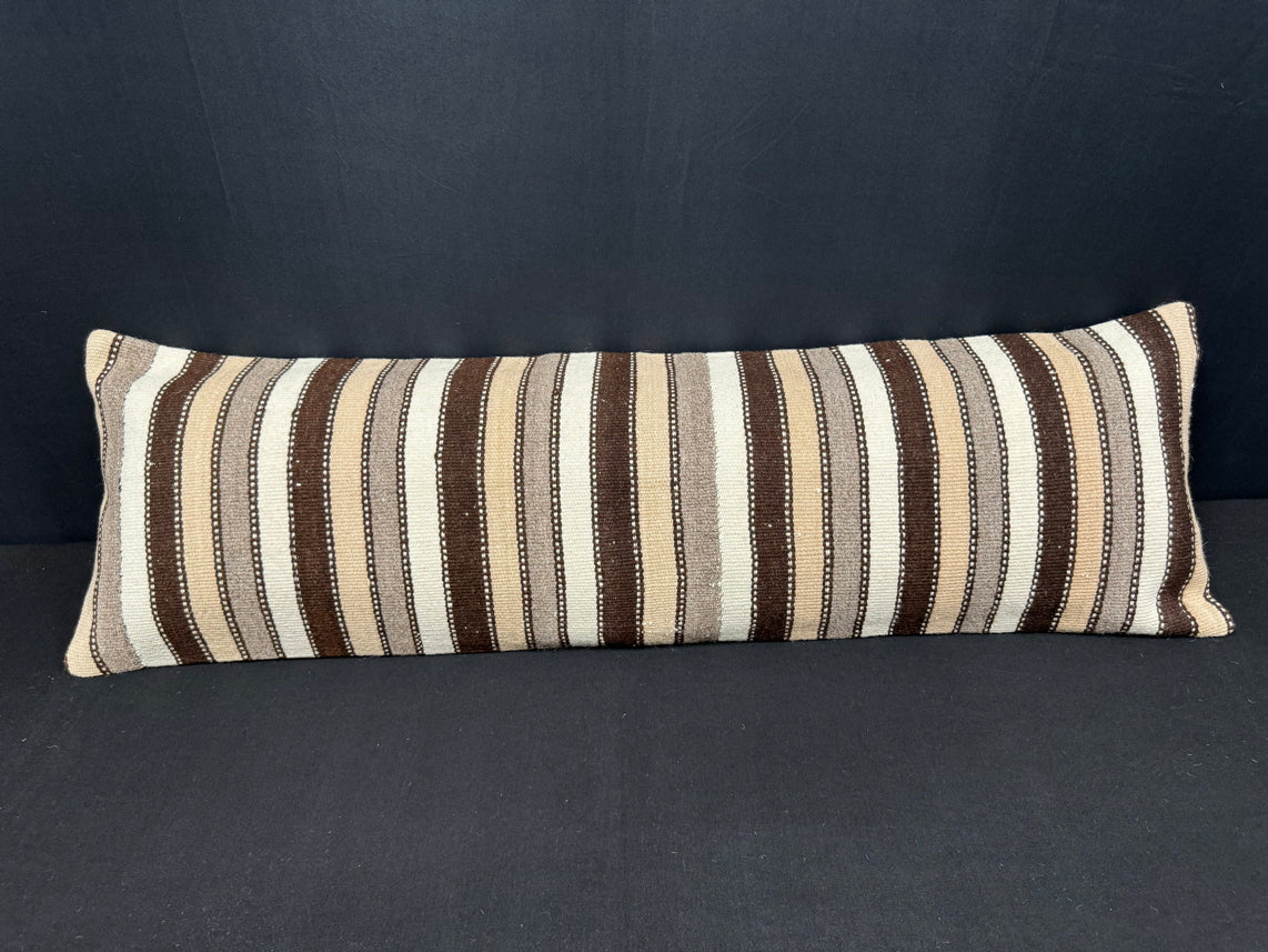 Turkish Hemp Pillow Cushion Natural Beige Brown Cushion Cover 14x45 #18049
