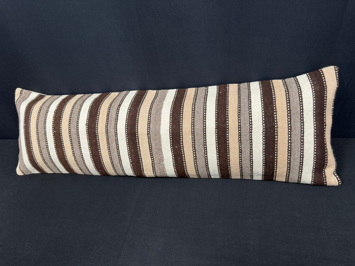 Turkish Hemp Pillow Cushion Natural Beige Brown Cushion Cover 14x45 #18049